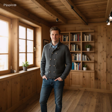 Cardigan barbatesc tricotat [1]