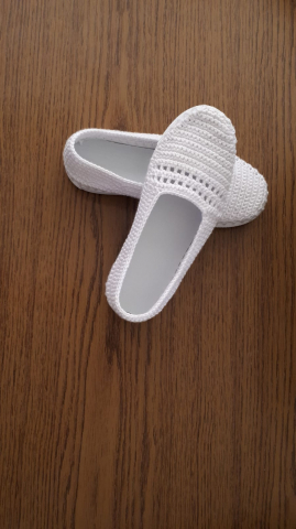 Espadrile - Espadrile Artizanale Croșetate MagiCraft, în Nuanțe de Alb
