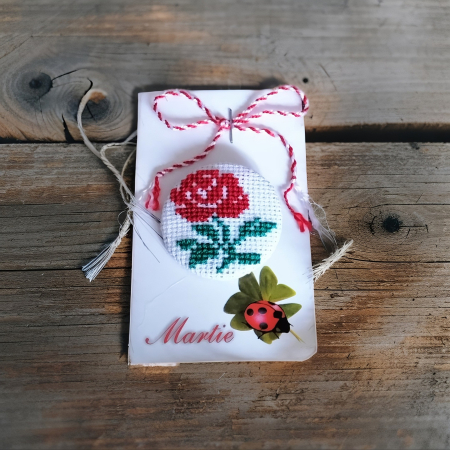 1 martie - Brosa Martisor brodat manual