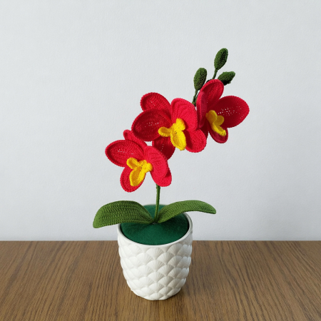 Flori si aranjamente florale crosetate - Mini orhidee crosetata