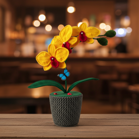 Flori si aranjamente florale crosetate - Orhidee crosetata