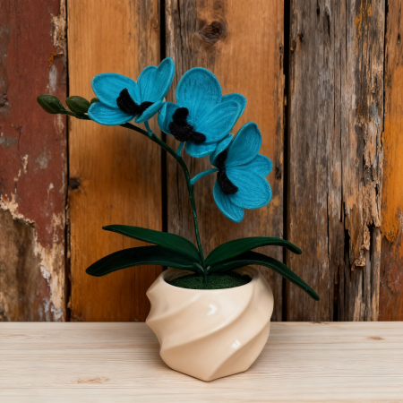 Flori si aranjamente florale crosetate - Orhidee crosetata model blue