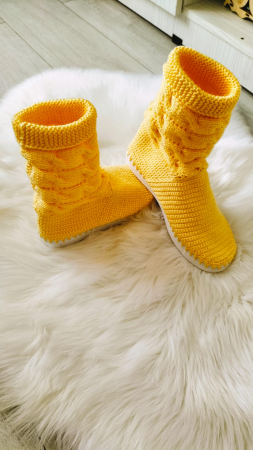 Pantofi High-Up Artizanali Croșetati MagiCraft, în Nuanța de Galben - MagiCraft [2]
