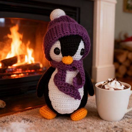 Jucarii crosetate - Pinguin crosetat manual