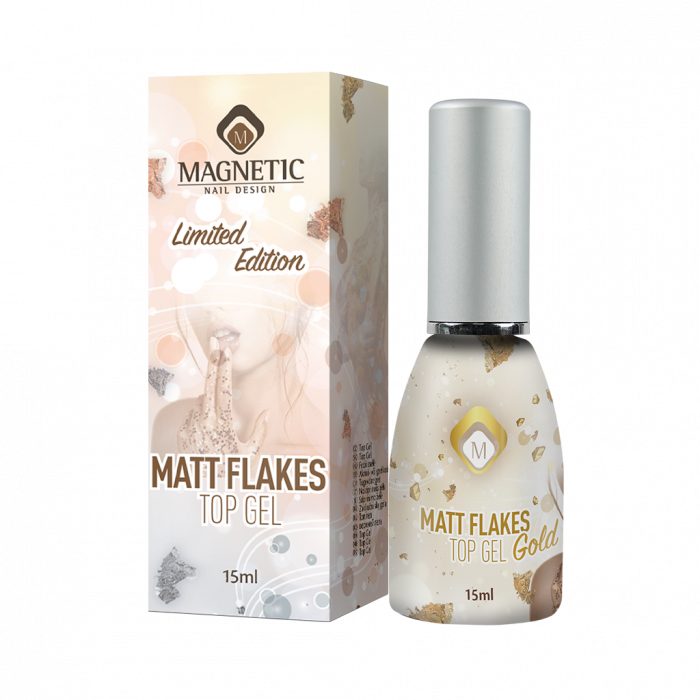 Gel De Finisare Top Gel Matte Flakes Gold TPO FREE 15ml [3]