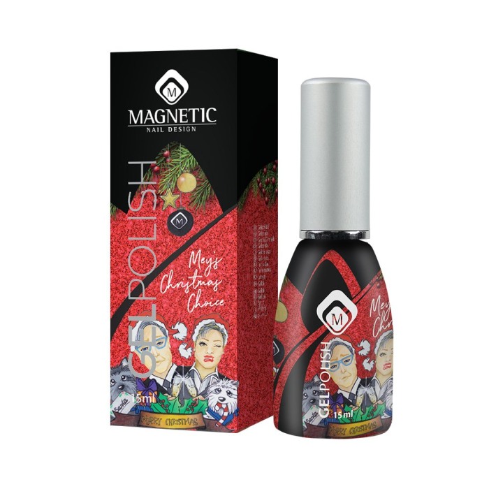 Oja semipermanenta Gelpolish Rosu cu sclipici Mey's Christmas Chioce 15 ml [2]