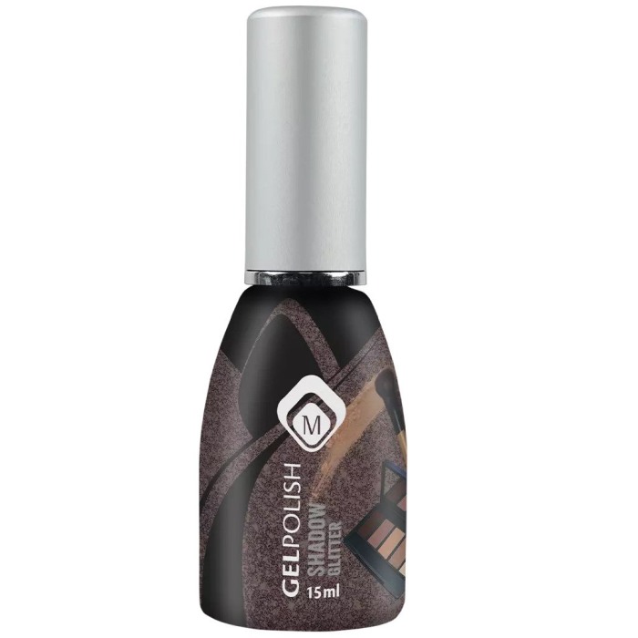 Oja semipermanenta maro cu sclipici Gelpolish Shadow Glitter 15 ml [3]