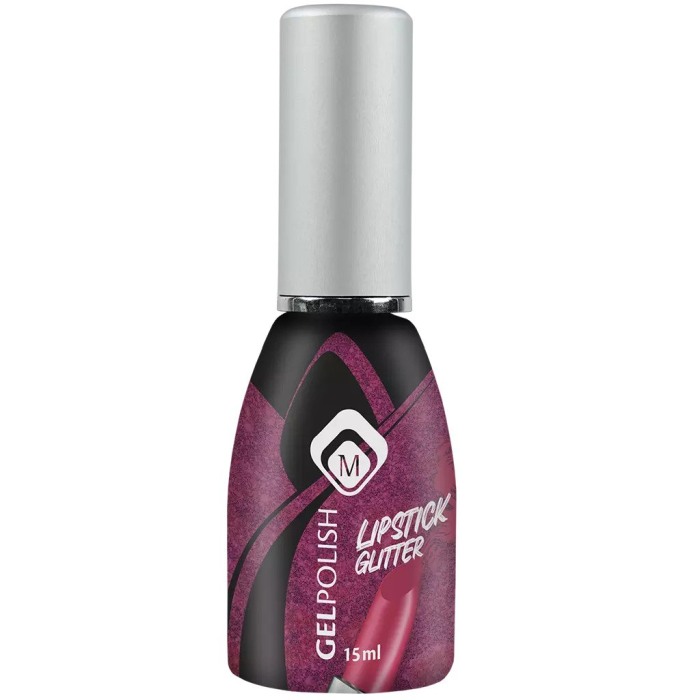 Oja semipermanenta roz cu sclipici Gelpolish Lipstick Glitter 15 ml [3]