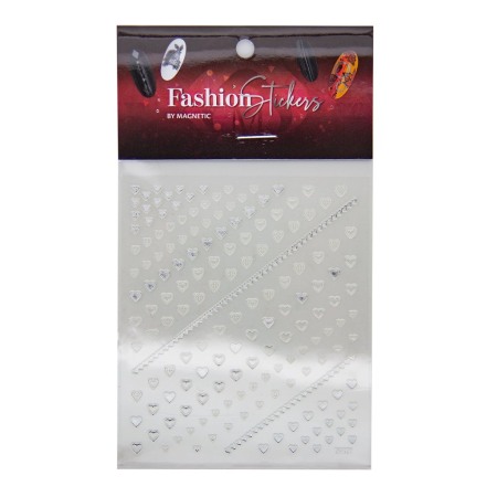 Fóliák és Matricák - Autocolant Fashion Sticker Hearts Silver