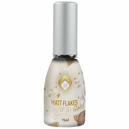 Műköröm alapanyagok - Matt Fényzselé Top Gel Matt Flakes Gold TPO FREE 15ml