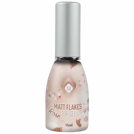 Műköröm alapanyagok - Matt Fényzselé Top Gel Matt Flakes Rose TPO FREE 15ml