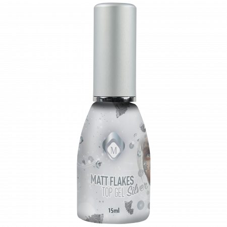 Műköröm alapanyagok - Matt Fényzselé Top Gel Matt Flakes Silver TPO FREE 15ml