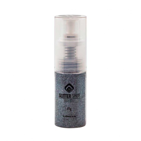 Kövek,Csillámporok - Glitterspray Steel Grey