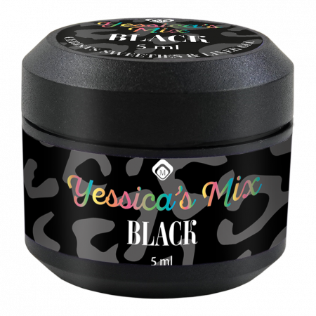 Műköröm alapanyagok - Liner Gel Yessica’s Mix Black/Fekete 5 ml TPO FREE