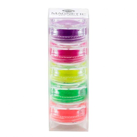 Króm és pigmentporok - Magnetic Neon Pigments 5 Pcs