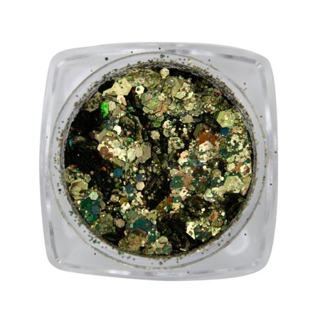 Kövek,Csillámporok - Metal Inlay Verde Auriu