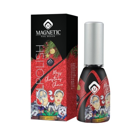 Oja semipermanenta Gelpolish Rosu cu sclipici Mey's Christmas Chioce 15 ml [1]