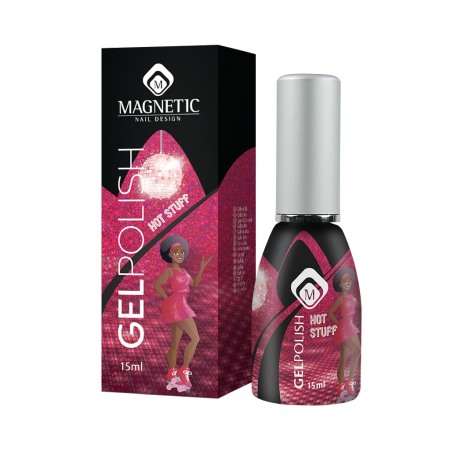 Oja semipermanenta Gelpolish Roz cu sclipici Hot Stuff 15 ml [1]