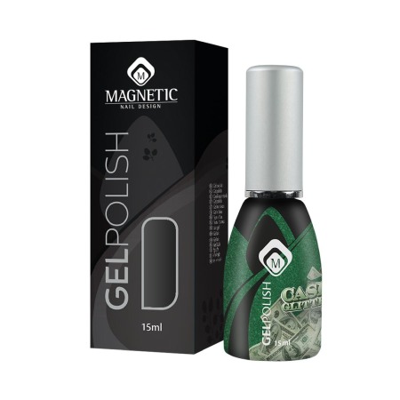Oja semipermanenta Gelpolish Verde cu sclipici Cash Glitter 15 ml [1]
