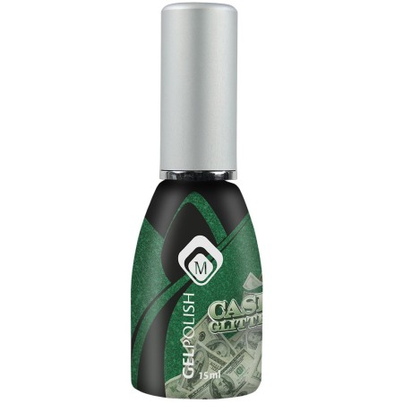 Oja semipermanenta Gelpolish Verde cu sclipici Cash Glitter 15 ml [2]