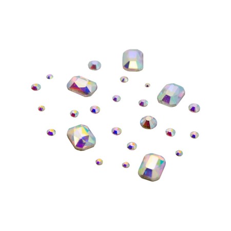 Kövek,Csillámporok - Pietricele Rhinestone Mix Square 20 Buc