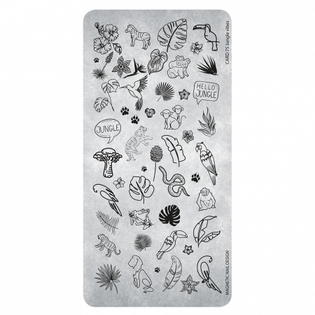 Körömnyomda lemez és matricák - Placa de Stampilare Jungle Vibes Stamping Plate 