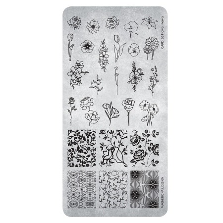 Sistem de Stampilare - Placa stampilare flori Stamping plate Flower Power 66