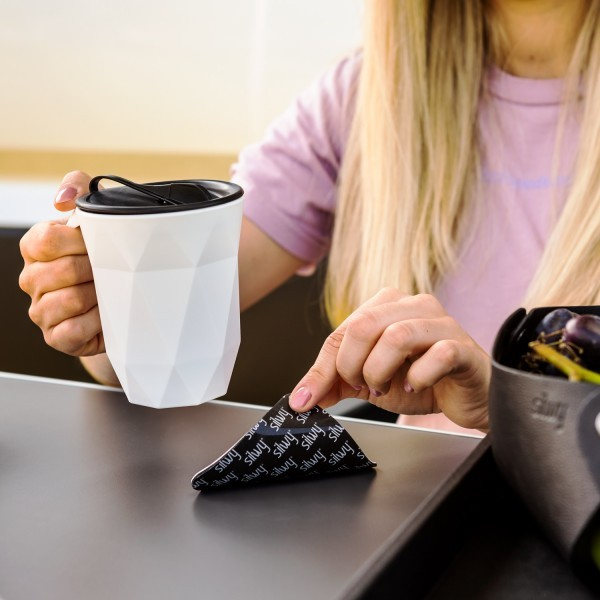 Cana de cafea magnetica din plastic + capac + suport [6]