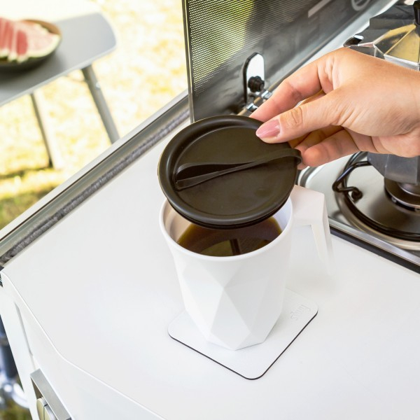 Cana de cafea magnetica din plastic + capac + suport [4]