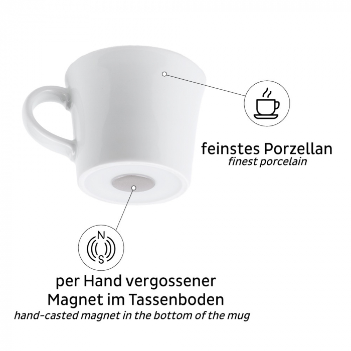 Cana de portelan magnetica ESPRESSO + suport metalic - set de 2 bucati [3]