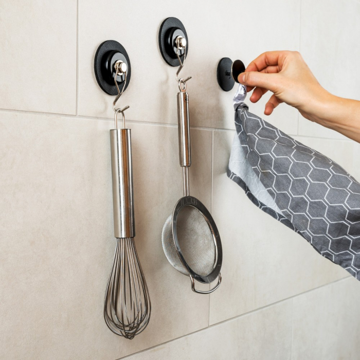 Carlig magnetic „Clever” negru cu suport negru [3]