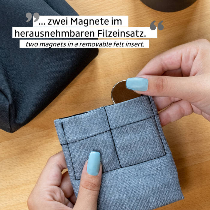 Geanta magnetica M + banda metalica 25cm neagra [3]