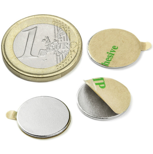 Magnet neodim disc 15mm x 1mm, cu adeziv [2]