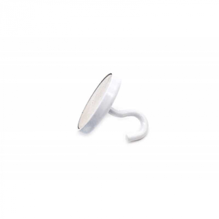 Magnet neodim oala alb cu carlig, diam. 23,5mm [2]