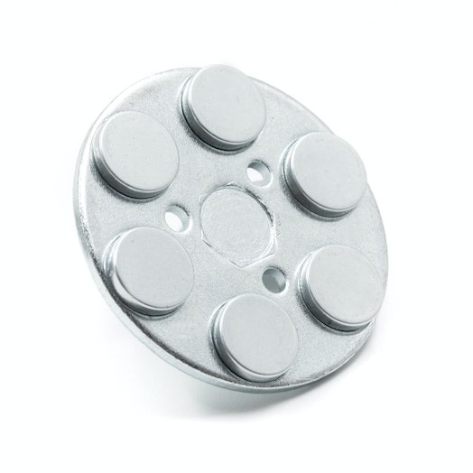 Magnet neodim oala cauciucat ALB D43mm cu filet exterior  [5]