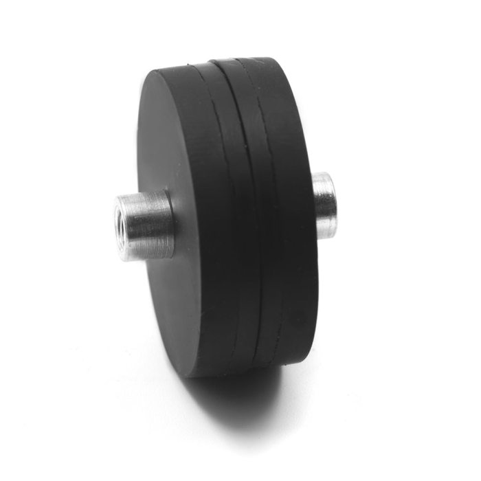 Magnet neodim oala cauciucat negru D31mm cu bucsa cu filet interior M4 [2]