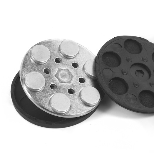 Magnet neodim oala cauciucat negru D43mm cu filet exterior [4]