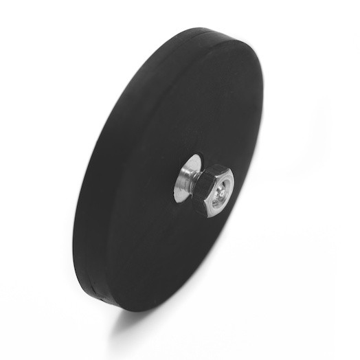 Magnet neodim oala cauciucat negru D43mm cu filet exterior [3]