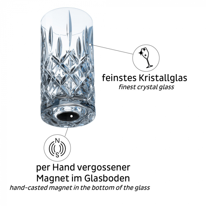 Pahar de cristal magnetic LONGDRINK + suport – set de 4 buc. [3]