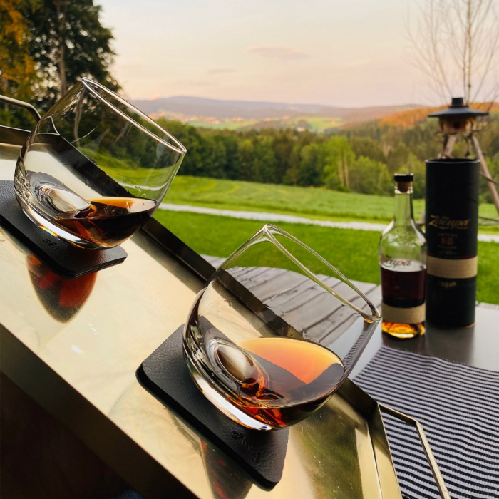 Pahar de cristal magnetic WHISKY + suport – set de 2 buc. [5]