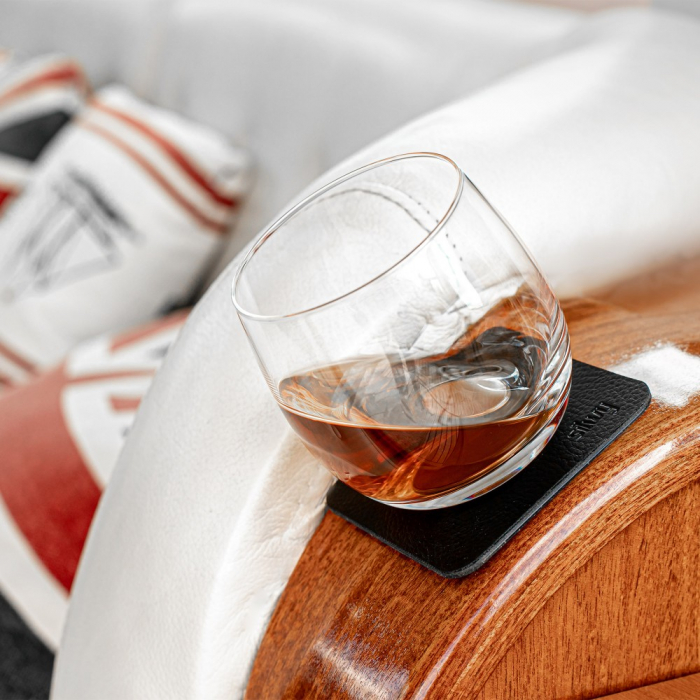 Pahar de cristal magnetic WHISKY + suport – set de 2 buc. [6]