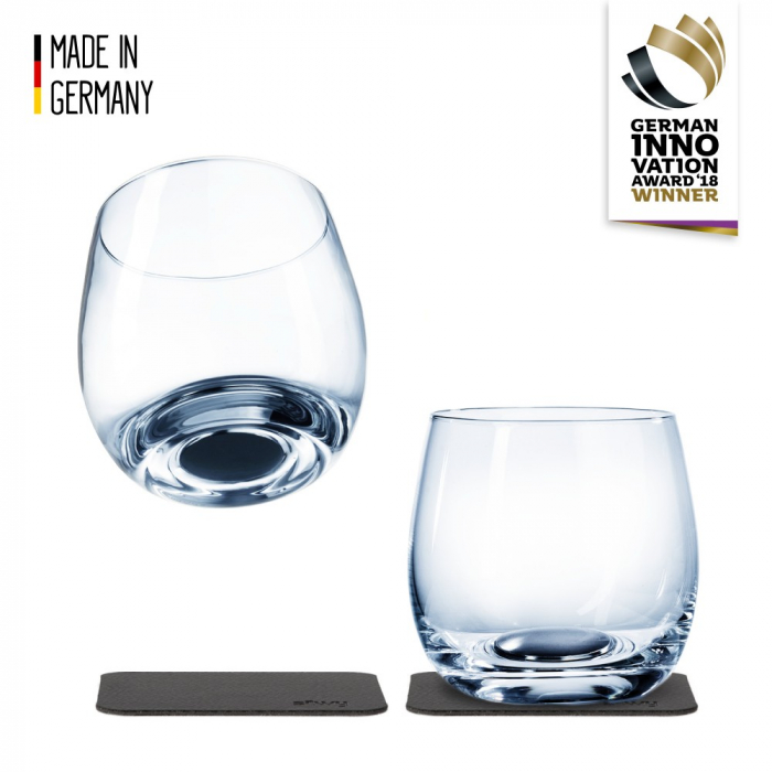 Pahar de cristal magnetic WHISKY + suport – set de 2 buc. [2]