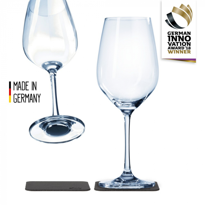 Pahar de cristal magnetic WINE + suport – set de 2 buc. [2]