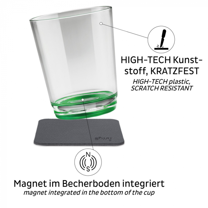 Pahar magnetic - set de 2 bucati, verde Sour Green [3]