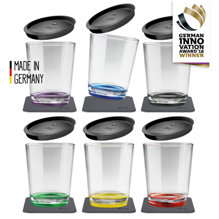 Pahare de plastic magnetice, set de 6 buc+capace, multicolor [6]