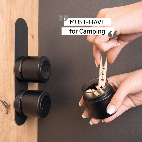 Recipient pentru delicatesuri NEGRU – set de 3 buc + suport metalic NEGRU [6]