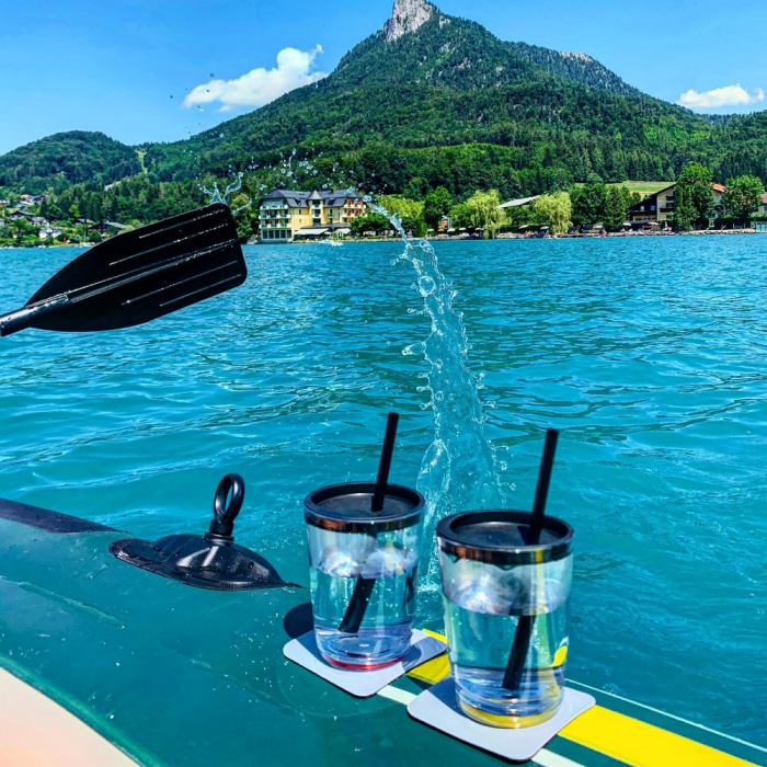 Set de 2 capace pentru cana magnetica, cu gaura pentru pai [4]