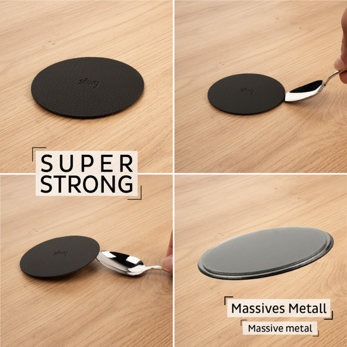 Suport feros cu gel diam. 8cm SUPERSTRONG negru [4]