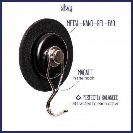 Carlig magnetic rotativ „The One” cu suport negru [3]