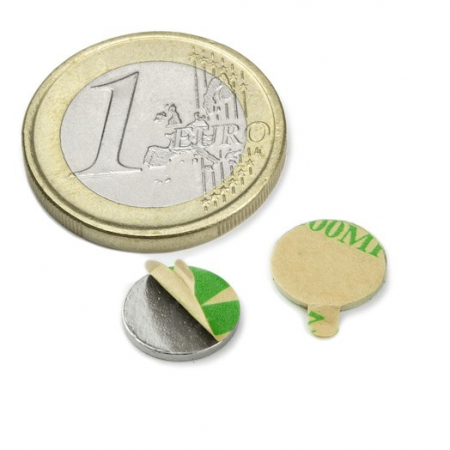 Magnet neodim disc 10mm x 2mm cu adeziv [2]